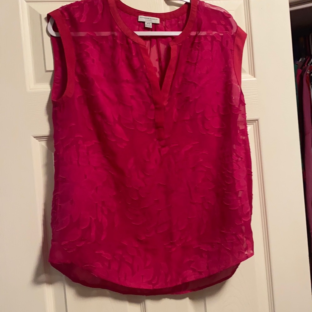 Pink sheer blouse with floral detail